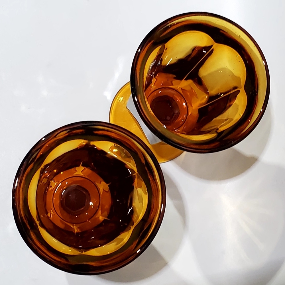 2 Imperial Glass-Ohio 12oz Old Williamsburg Amber Iced Tea Glasses - Picture 9 of 13